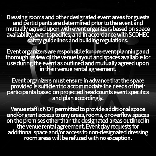 DRESSING ROOM VENUE STATEMENT